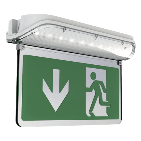 Harrier IP65 Blade Exit Sign Maintained / Non-Maintained White image 1