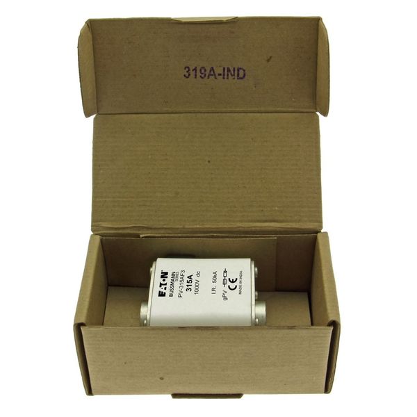 Fuse-link, high speed, 315 A, DC 1000 V, size 3, 76 x 92 x 91 mm, gPV, IEC, UL, single indicator image 13