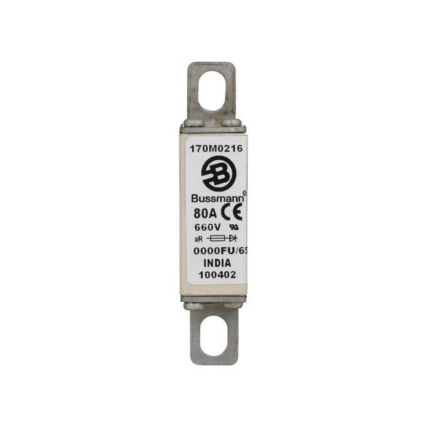 Fuse-link, high speed, 80 A, AC 660 V, size 0000, 18 x 19 x 80 mm, aR, UL image 8