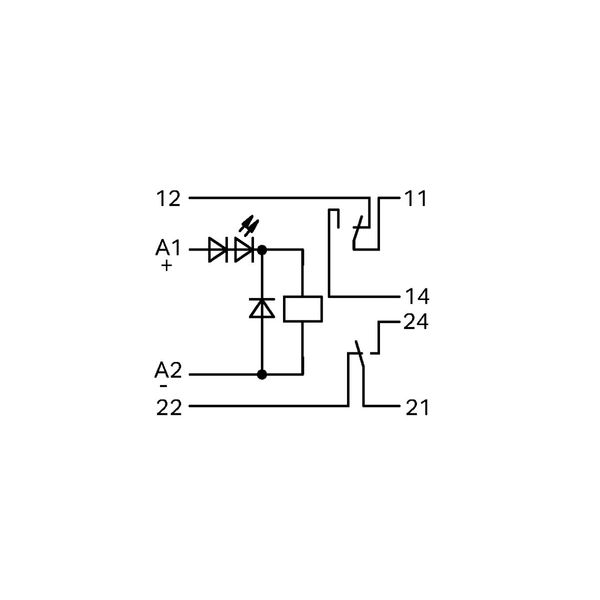 Relay module Nominal input voltage: 24 VDC 2 changeover contacts gray image 3