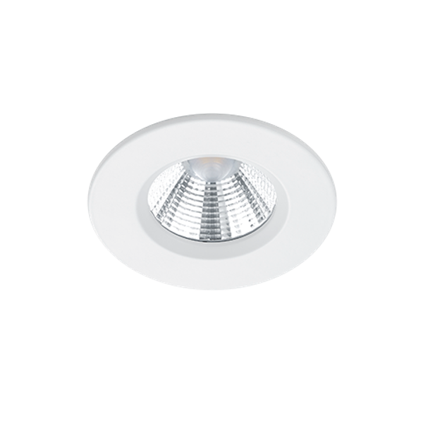 Zagros LED recessed spotlight IP65 matt white round image 1