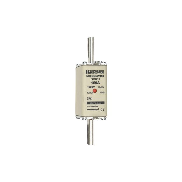 Fuse-link NH0 gG 500VAC 160A live tags Double indicator image 1