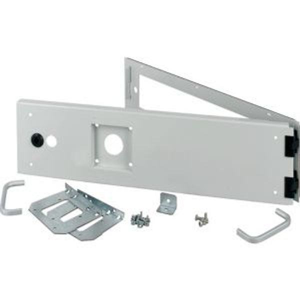 Opening metal front plate for drawer, NZM, closed IP55, H=150mm, grey image 2