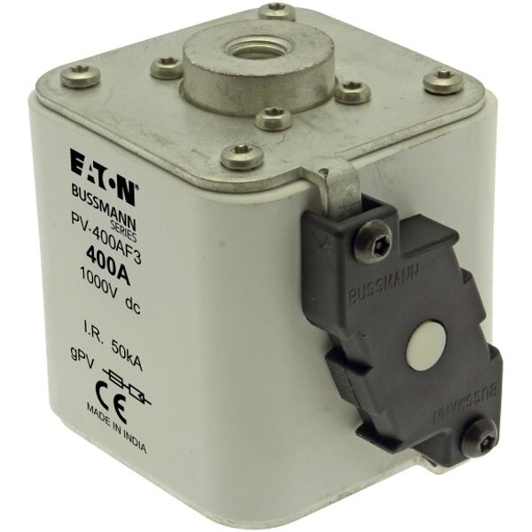 Fuse-link, high speed, 400 A, DC 1000 V, size 3, 76 x 92 x 91 mm, gPV, IEC, UL, single indicator image 6