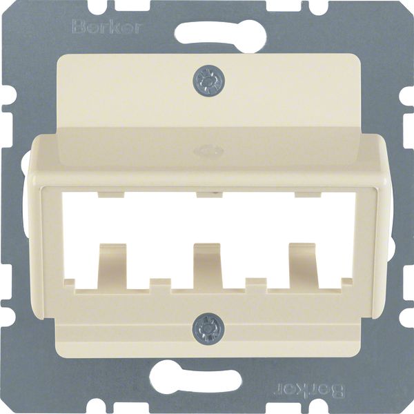 Central plate for 3 MINI-COM modules, com-tech, white glossy image 1