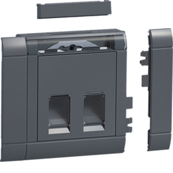 Mounting set 2-gang for RJ45 modular Jack Type 04 frontmounting graphi image 1