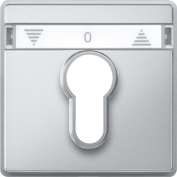 Cen.pl. f. DIN cylinder key switch insrts f. roller shut.s, aluminium, Aq.des. image 1