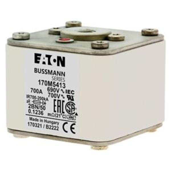 Fuse-link, high speed, 1100 A, AC 600 V, size 2, 61 x 77 x 65 mm, aR, IEC, UL, single indicator image 7