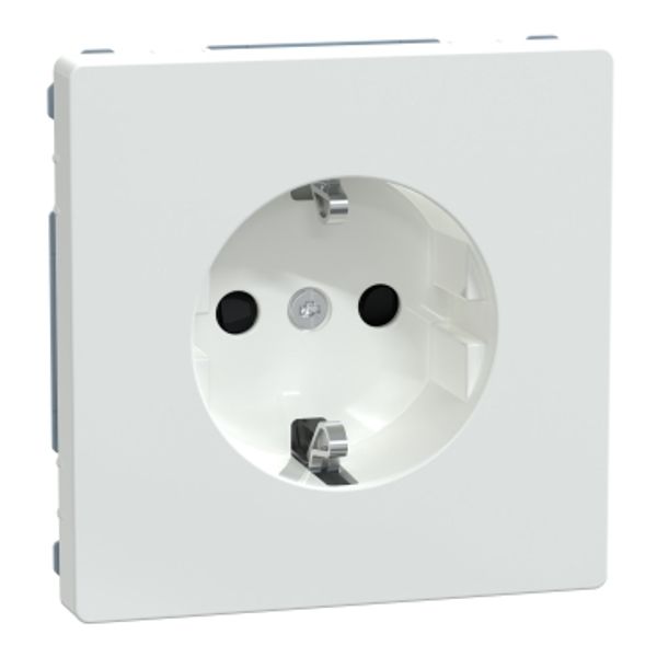 SCHUKO socket-outlet, shutter, screwless terminals, lotus white, System Design image 2