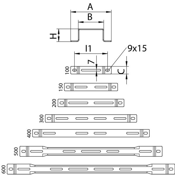 DBL 50 200 A4 Stand-off bracket  B200mm image 2