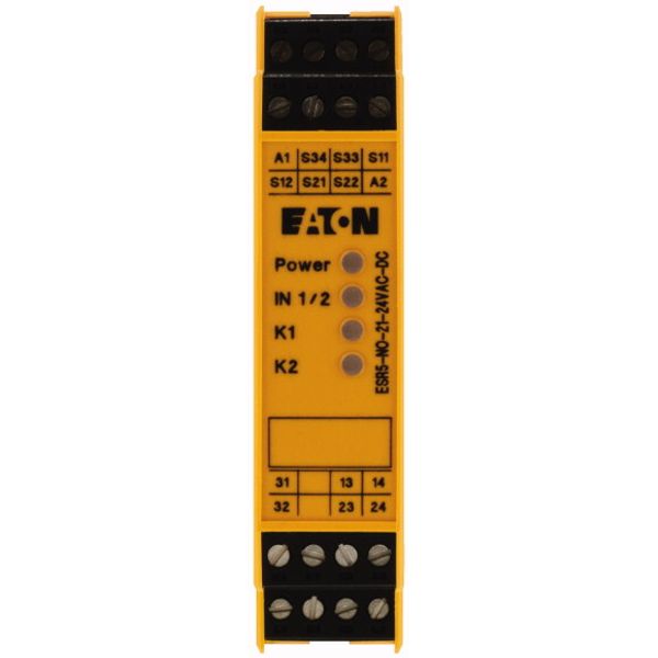 Safety relay emergency stop/protective door, 24VDC/AC, 2 enabling paths image 2