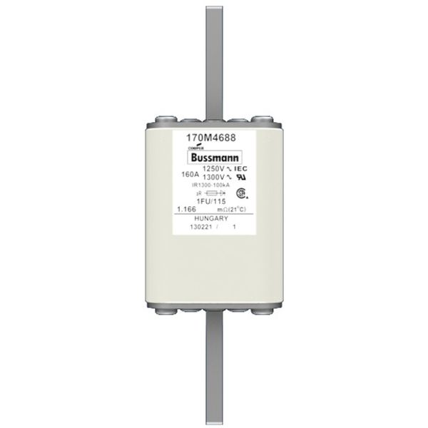 Fuse-link, high speed, 160 A, AC 1250 V, size 1, 53 x 69 x 160 mm, aR, IEC, UL image 1