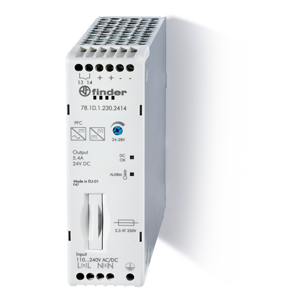 Switch.power suppl.40mm.In.110...240VUC Out.130W 24VDC/PFC/pre-alarm (78.1D.1.230.2415) image 1