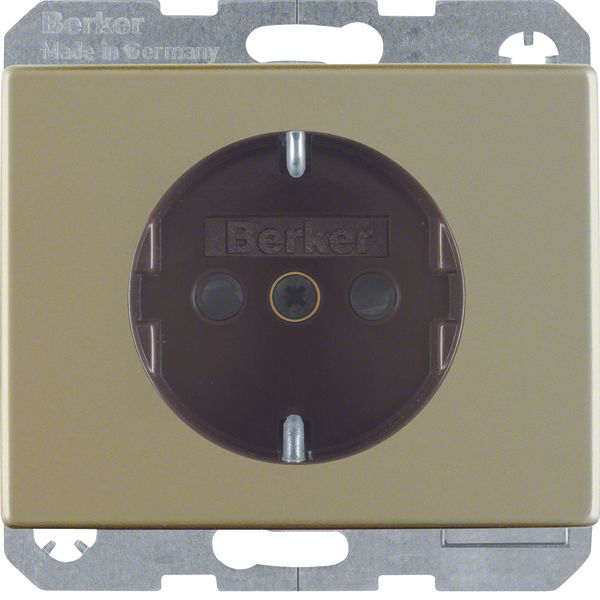 SCHUKO socket outlet w. enhanced contact protection, Arsys, light bron image 1