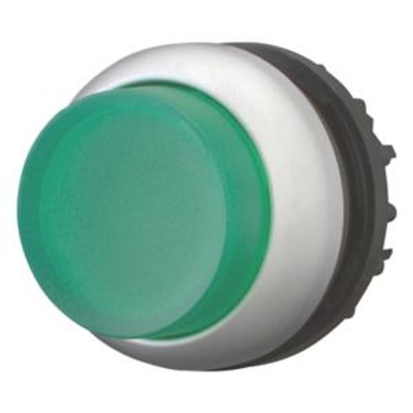 Illuminated pushbutton actuator, RMQ-Titan, Extended, momentary, green, Blank, Bezel: titanium image 2