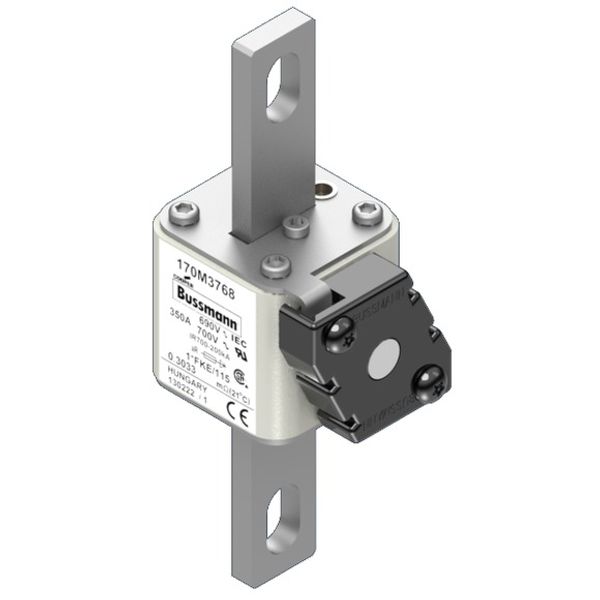 Fuse-link, high speed, 350 A, AC 690 V, compact size 1, 45 x 59 x 148 mm, aR, IEC, UL, single indicator image 2