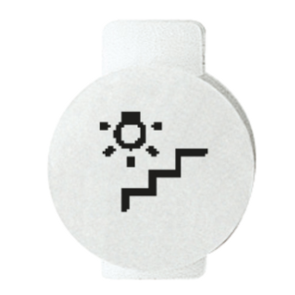 LENS WITH ILLUMINATED SYMBOL FOR COMMAND DEVICES - STAIR LIGHT - SYMBOL STAIR - SYSTEM WHITE image 1