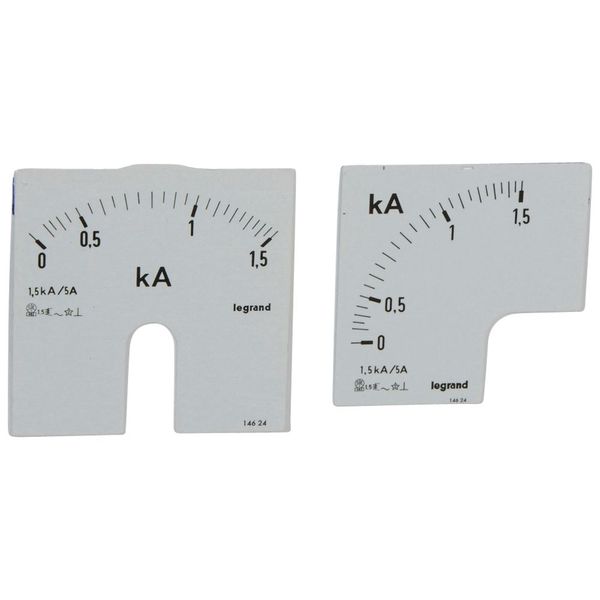 Measuring dial for ammeter - 0-1500 A - fixing on door image 2