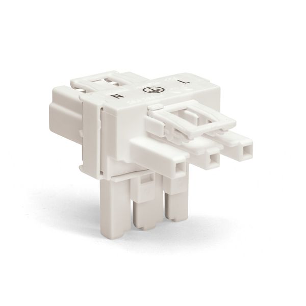 T-distribution connector 3-pole Cod. A white image 1