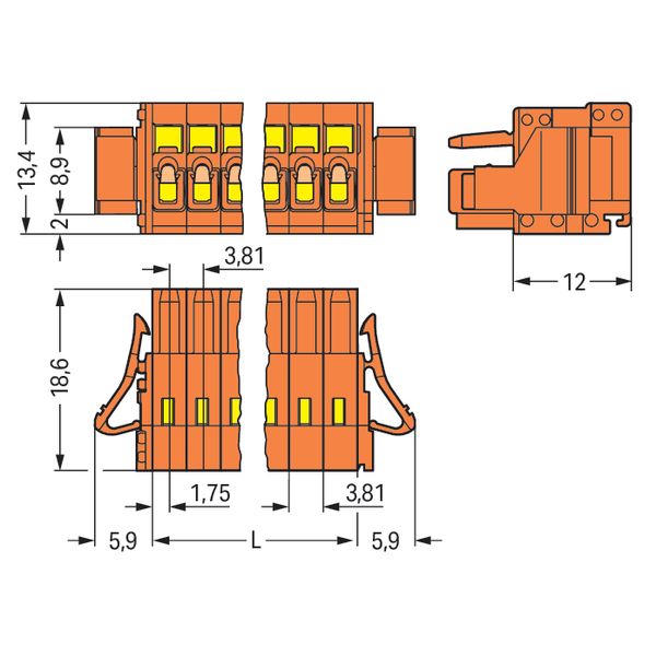 1-conductor female connector CAGE CLAMP® 1.5 mm² orange image 4