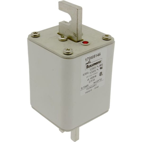 Fuse-link, high speed, 630 A, AC 1250 V, size 2, 61 x 75 x 138 mm, aR, DIN, IEC, single indicator image 3