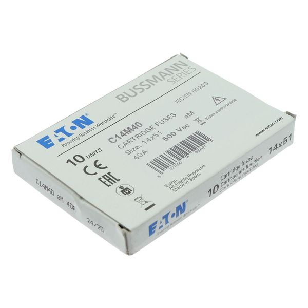 Fuse-link, LV, 40 A, AC 500 V, 14 x 51 mm, aM, IEC image 12