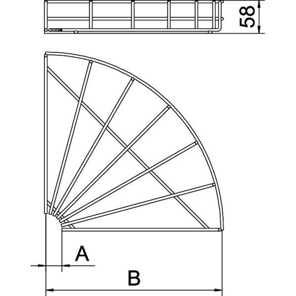 GRB 90 560 FT 90° mesh cable tray bend  55x600 image 2