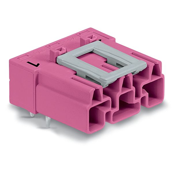 Plug for PCBs angled 3-pole pink image 1