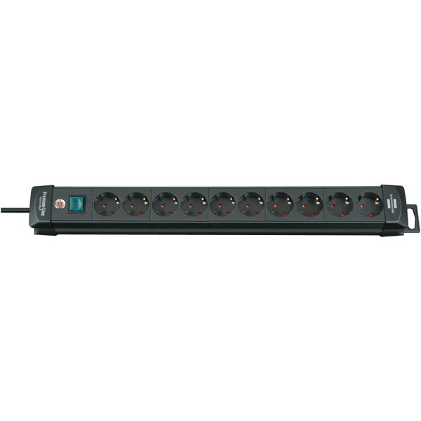 Premium-Line extension socket 10-way black 3m H05VV-F 3G1.5 image 1