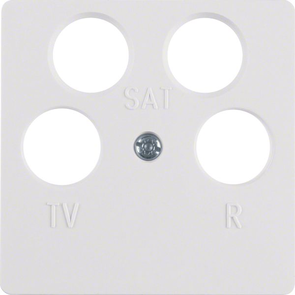 Central plate f. aerial soc. 4hole (Ankaro), com-tech, p.white matt/ve image 1