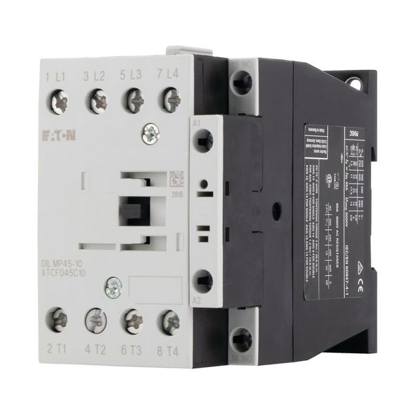 Contactor, 4 pole, AC operation, AC-1: 45 A, 1 N/O, 230 V 50 Hz, 240 V 60 Hz, Screw terminals image 8