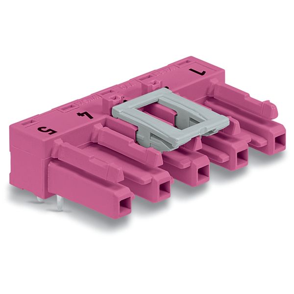 Socket for PCBs angled 5-pole pink image 1