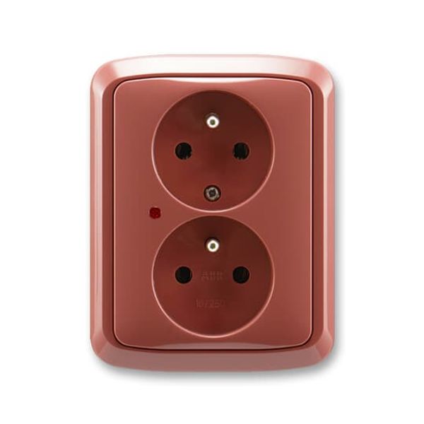 5592A-A2349R2 Double socket outlet with earthing pins, shuttered, with surge protection image 1