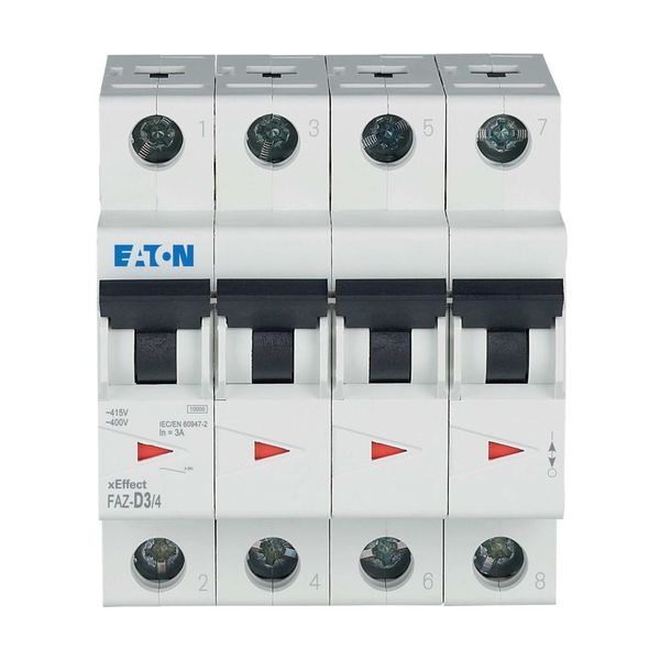 Miniature circuit breaker (MCB), 3 A, 4p, characteristic: D image 8