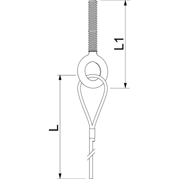 QWT AS 2 1M G Suspension wire with eyebolt 2x1000mm image 2