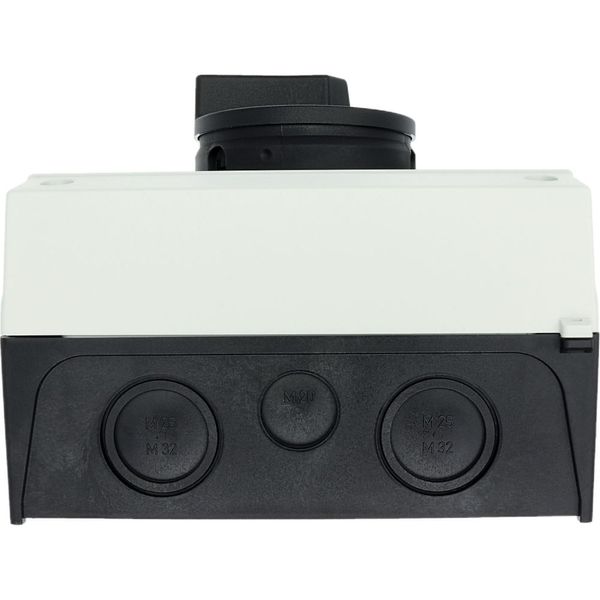 Main switch, P3, 63 A, surface mounting, 3 pole, 1 N/O, 1 N/C, STOP function, With black rotary handle and locking ring, Lockable in the 0 (Off) posit image 35