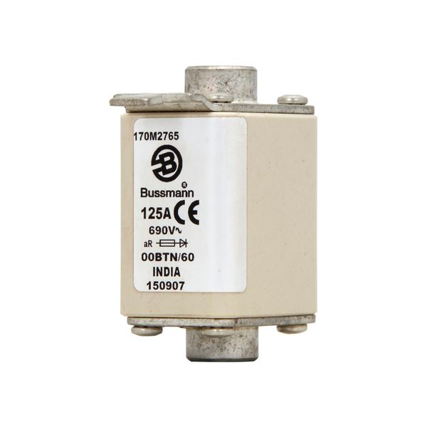 Fuse-link, high speed, 125 A, AC 690 V, size 00, 30 x 62 x 64 mm, aR, IEC, single indicator image 6