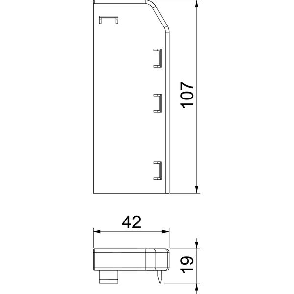 RD ESR40105 rws End piece right RAUDUO 40x105 right RAL9010 image 2