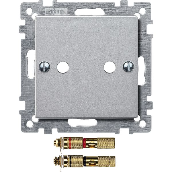Central plate with high-end loudspeaker connector, aluminium, System M image 4