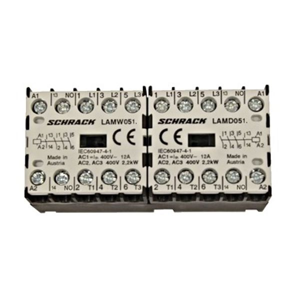 Micro-Rev.-Contactor-Assembly, mech. interl., 2,2kW, 24VDC image 1