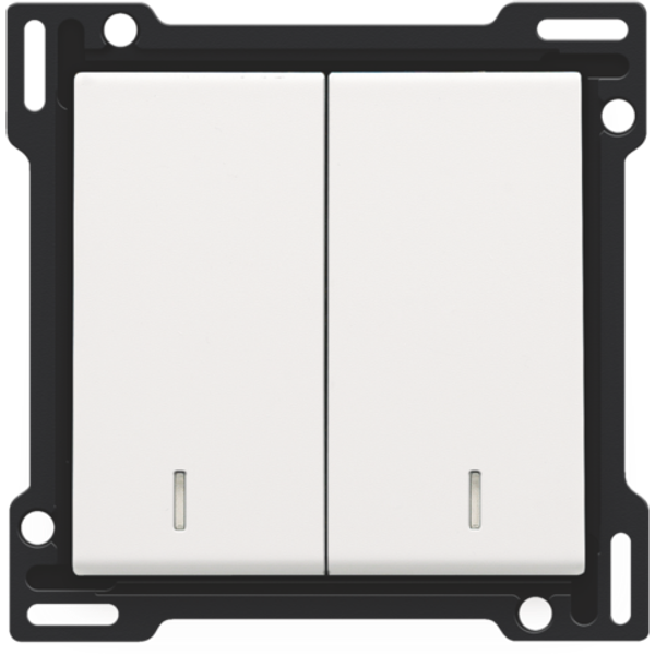 Finishing set with double lens for two-circuit switch, two-way switch image 1