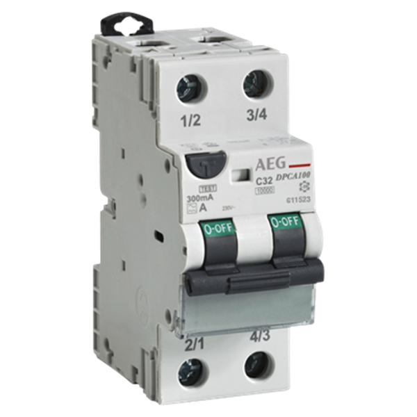 DC90C20/030 Residual Current Circuit Breaker with Overcurrent Protection 2P AC type 30 mA image 1