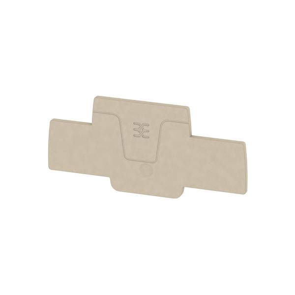 End and partition plate for terminals, 82 mm x 2 mm, dark beige image 1