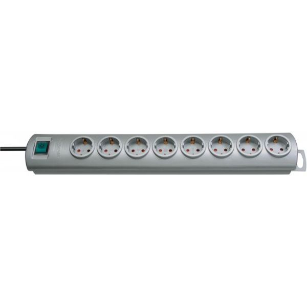 Primera-Line extension socket 8-way silver 2m H05VV-F 3G1,5 image 1
