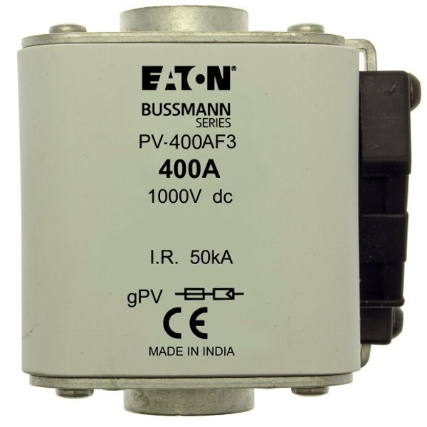 Fuse-link, high speed, 400 A, DC 1000 V, size 3, 76 x 92 x 91 mm, gPV, IEC, UL, single indicator image 5