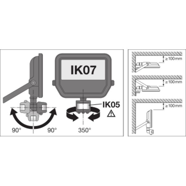 FLOODLIGHT SENSOR 10 W 3000 K SYM 100 S BK image 21