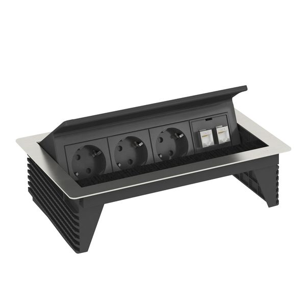 DBK2-D4 D3S2K Deskbox, foldable for installation in table tops 260x167x68 image 1