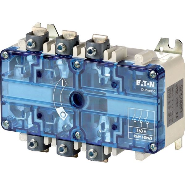 Switch-disconnector, DMV, 160 A, 3 pole, Stop Function optional, Without rotary handle and drive shaft, Tunnel terminal image 4