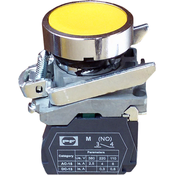 Pushbutton switch FP PCP YELLOW 1NO IP40 image 1