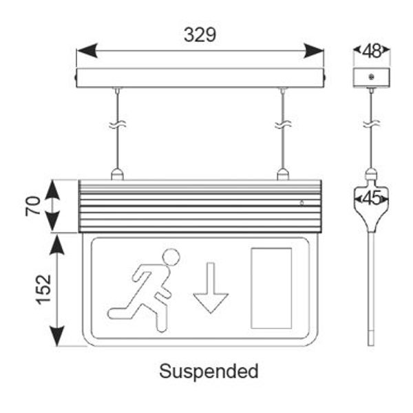 Eagle 3-In-1 Exit Sign Maintained / Non-Maintained Silver image 4